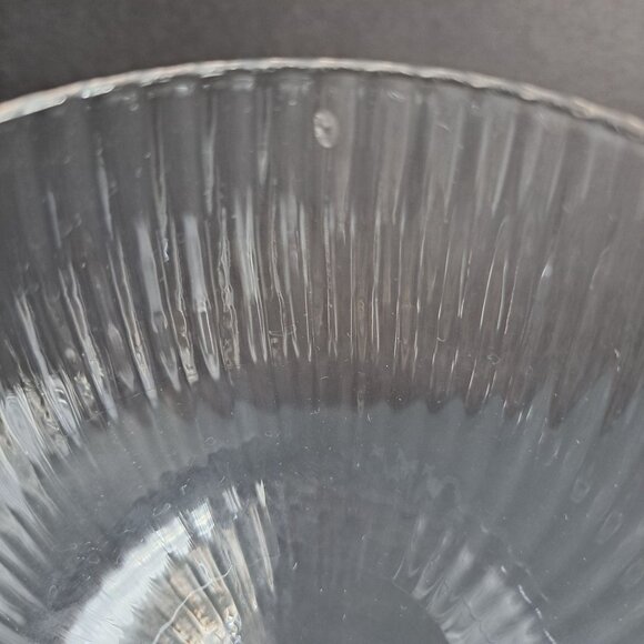 Vintage Clear Ribbed Glass Goblet 8.75" Tall Large Wine Water Stemware Elegant - Picture 8 of 11